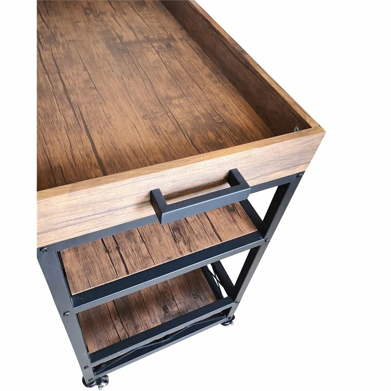 Best Sale ❤️ IN Room Furniture Designs Traditional Metal Serving Cart In Black/Walnut ✔️ 6 Best Sale ❤️ IN Room Furniture Designs Traditional Metal Serving Cart In Black/Walnut ✔️ - Image 6