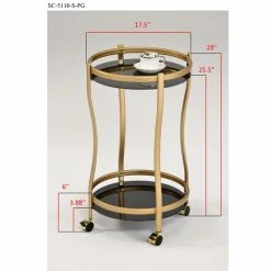 Budget π IN Room Furniture Designs Contemporary Metal Serving Cart In Gold/Black π 5 Budget π IN Room Furniture Designs Contemporary Metal Serving Cart In Gold/Black π -Guest Chairs Sales 2599964 2 L