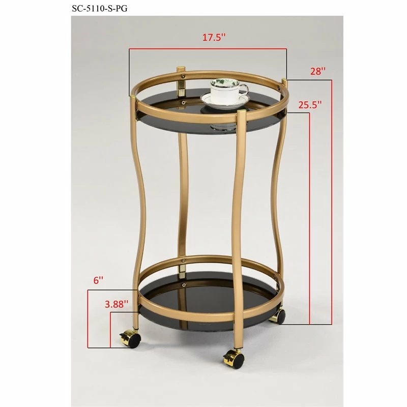 Budget π IN Room Furniture Designs Contemporary Metal Serving Cart In Gold/Black π 3 Budget π IN Room Furniture Designs Contemporary Metal Serving Cart In Gold/Black π - Image 3