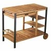 Promo 🥰 Afuera Living Contemporary Wood Outdoor Bar Cart In Natural Finish ⭐