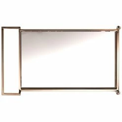 Best Pirce ⌛ Pemberly Row Glass Mirrored Metal Bar Cart In Champagne Finish 🤩 -Guest Chairs Sales 2601486 6 L