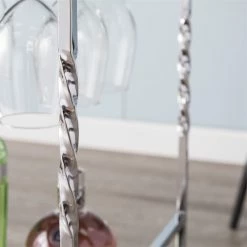 Hot Sale 🔔 Pemberly Row Glass Mirrored Metal Bar Cart In Chrome Finish ❤️ -Guest Chairs Sales 2601487 17 L