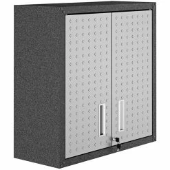Outlet 🛒 Pemberly Row Metal 2 Pc. 2 Door Floating Garage Cabinet Set In Gray 😀 -Guest Chairs Sales 2601679 11 L