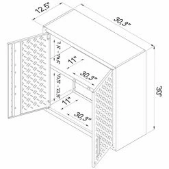 Outlet 🛒 Pemberly Row Metal 2 Pc. 2 Door Floating Garage Cabinet Set In Gray 😀 -Guest Chairs Sales 2601679 19 L