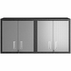 Outlet ๐ Pemberly Row Metal 2 Pc. 2 Door Floating Garage Cabinet Set In Gray ๐