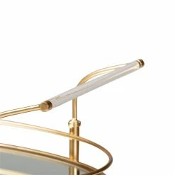 Best deal ⌛ Baxton Studio Nakano Gold Metal And Mirrored Glass 2-Tier Wine Cart ⭐ -Guest Chairs Sales 2608349 3 L