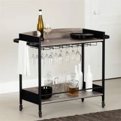 Outlet ✔️ Bar Cart With Wine Glass Rack City Life South Shore 😍 -Guest Chairs Sales 2608372 1 L