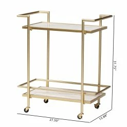 Buy 𧨠Baxton Studio Louise Gold Metal And White Marble 2-Tier Wine Cart π 15 Buy 𧨠Baxton Studio Louise Gold Metal And White Marble 2-Tier Wine Cart π -Guest Chairs Sales 2620966 7 L