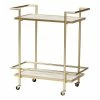 Buy 🧨 Baxton Studio Louise Gold Metal And White Marble 2-Tier Wine Cart 😀