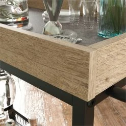 Deals 🥰 Sauder Market Commons Engineered Wood And Metal Bar Cart In Prime Oak 😍 -Guest Chairs Sales 2628382 10 L