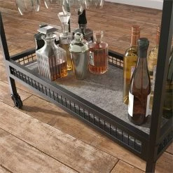 Deals 🥰 Sauder Market Commons Engineered Wood And Metal Bar Cart In Prime Oak 😍 -Guest Chairs Sales 2628382 7 L