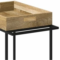 Best Pirce 🥰 Simpli Home Simons Modern Industrial Solid Mango Wood And Metal Bar Cart In Natural 🌟 -Guest Chairs Sales 2628392 1 L