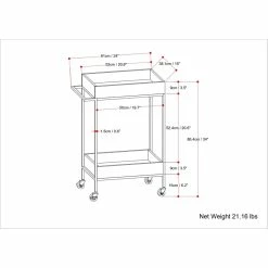Best Pirce 🥰 Simpli Home Simons Modern Industrial Solid Mango Wood And Metal Bar Cart In Natural 🌟 -Guest Chairs Sales 2628392 8 L