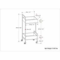 Budget ⌛ Simpli Home Hobbs Modern Industrial Solid Mango Wood And Metal Bar Cart In Natural 🥰 -Guest Chairs Sales 2628396 8 L