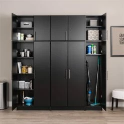 Best reviews of ❤️ Pemberly Row Wooden 16" Narrow Cabinet With 2 Adjustable Shelves In Black ❤️ -Guest Chairs Sales 2639408 9 L