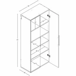 Outlet 🤩 Pemberly Row 30" Large Wall Mounted Garage Cabinet In White Finish 👍 -Guest Chairs Sales 2639411 6 L