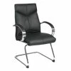 Budget 🛒 Office Star Mid Back Visitors Black Leather Chair 🤩