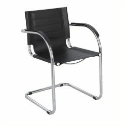 Brand new 🌟 Safco Flaunt Guest Chair Black Leather In Black ❤️