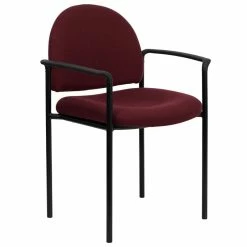 Promo 🤩 Flash Furniture Stackable Side Guest Chair In Burgundy With Arms 🔥