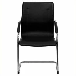 Best deal 🤩 Flash Furniture Side Guest Chair In Black With Chrome Sled Base ⌛
