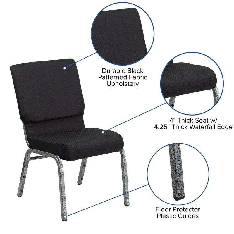 Buy π Flash Furniture Hercules Series Church Stacking Guest Chair In Black π 7 Buy π Flash Furniture Hercules Series Church Stacking Guest Chair In Black π - Image 7