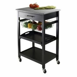 Top 10 ⌛ Winsome Julia Utility Cart In Black Granite Top 🔔 -Guest Chairs Sales 456620 9 L