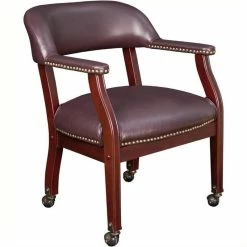 Top 10 ๐ Regency Ivy League Captain Guest Chair With Casters In Burgundy โญ