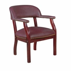Promo 🌟 Regency Ivy League Captain Guest Chair In Burgundy ⌛