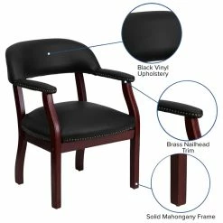 Flash Sale 😉 Flash Furniture Luxurious Conference Guest Chair In Black ✔️ -Guest Chairs Sales 462196 3 L