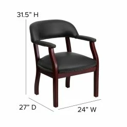 Flash Sale 😉 Flash Furniture Luxurious Conference Guest Chair In Black ✔️ -Guest Chairs Sales 462196 4 L