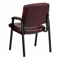 Wholesale 👍 Flash Furniture Leather Guest Chair In Burgundy With Black Frame Finish ⭐ -Guest Chairs Sales 463181 3 L