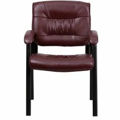 Wholesale 👍 Flash Furniture Leather Guest Chair In Burgundy With Black Frame Finish ⭐ -Guest Chairs Sales 463181 4 L