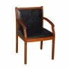 Cheapest 🔔 Regency Vinyl Regent Vinyl Side Guest Chair In Cherry Wood And Black 👍