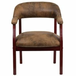 Cheapest 😀 Flash Furniture Bomber Jacket Luxurious Guest Chair In Brown ⭐ -Guest Chairs Sales 465561 5 L