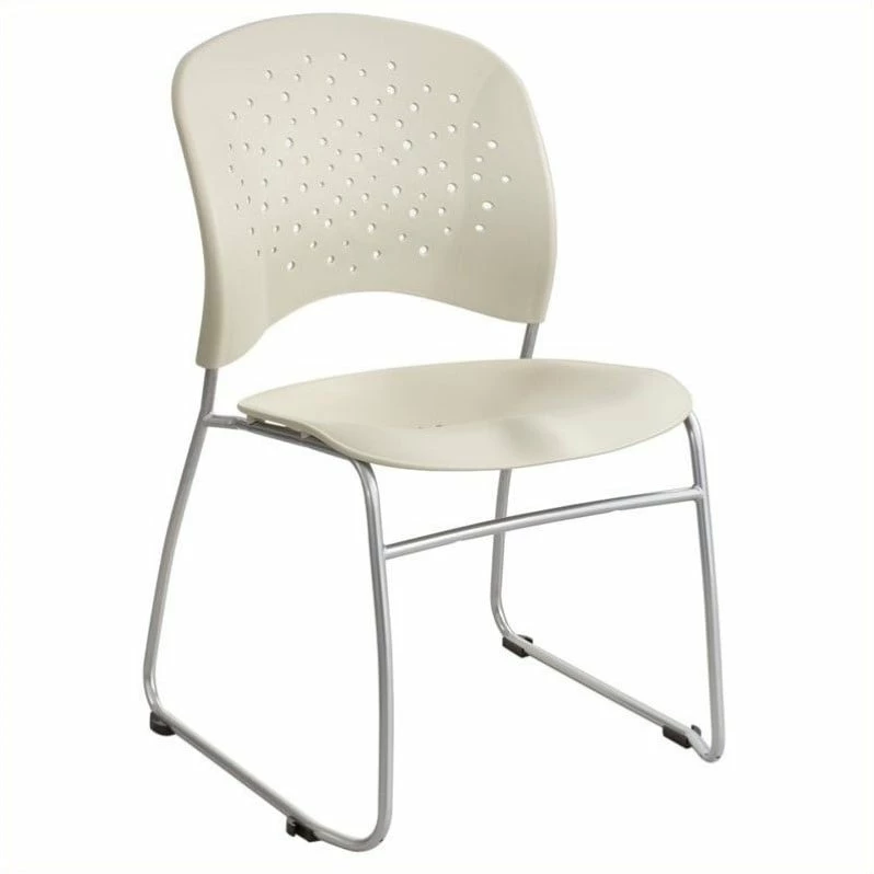 Hot Sale ✨ Safco Rêve Guest Chair Sled Base Round Back In Latte ⭐ 1 Hot Sale ✨ Safco Rêve Guest Chair Sled Base Round Back In Latte ⭐