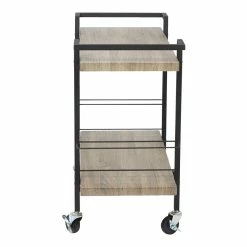 Cheap 👏 Office Star Maxwell Serving Cart In Ash Brown Veneer Finish With Black Steel Frame 🧨 -Guest Chairs Sales 469243 90 L