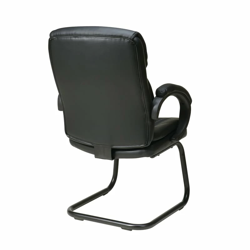 Discount โ๏ธ Office Star Bonded Black Leather Guest Chair With Padded Arms ๐ 2 Discount โ๏ธ Office Star Bonded Black Leather Guest Chair With Padded Arms ๐ - Image 2