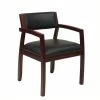 Buy 😉 Office Star OSP Home Furnishings Napa Mahogany Brown Guest Chair With Black Bonded Leather 🎁