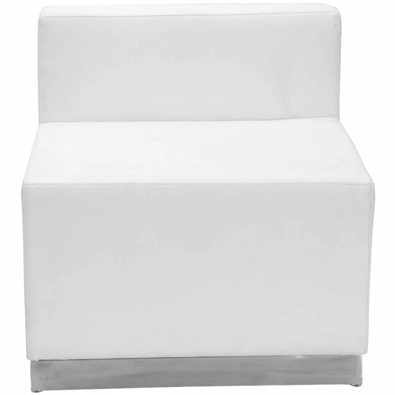 Cheap ๐งจ Flash Furniture Hercules Alon Leather Armless Chair In Melrose White โจ 2 Cheap ๐งจ Flash Furniture Hercules Alon Leather Armless Chair In Melrose White โจ - Image 2