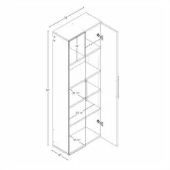 Wholesale ✔️ Prepac HangUps 24" Large Storage Cabinet In Light Grey Laminate 🛒 -Guest Chairs Sales 485038 2 L