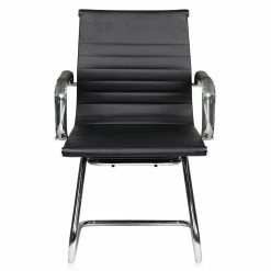 Discount 🎉 Techni Mobili Modern Visitor Chrome Chair In Black 🔔 -Guest Chairs Sales 485179 2 L