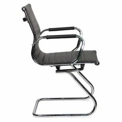 Discount 🎉 Techni Mobili Modern Visitor Chrome Chair In Black 🔔 -Guest Chairs Sales 485179 4 L