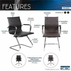 Discount 🎉 Techni Mobili Modern Visitor Chrome Chair In Black 🔔 -Guest Chairs Sales 485179 5 L