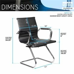 Discount 🎉 Techni Mobili Modern Visitor Chrome Chair In Black 🔔 -Guest Chairs Sales 485179 6 L