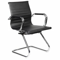 Discount ๐ Techni Mobili Modern Visitor Chrome Chair In Black ๐