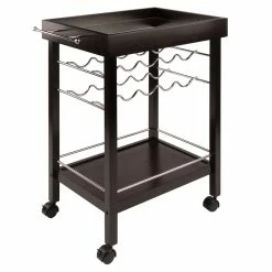 Outlet 😍 Winsome Johnnie Bar Cart In Espresso Finish 🎁 -Guest Chairs Sales 5478 7 L