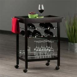 Outlet 😍 Winsome Johnnie Bar Cart In Espresso Finish 🎁 -Guest Chairs Sales 5478 9 L