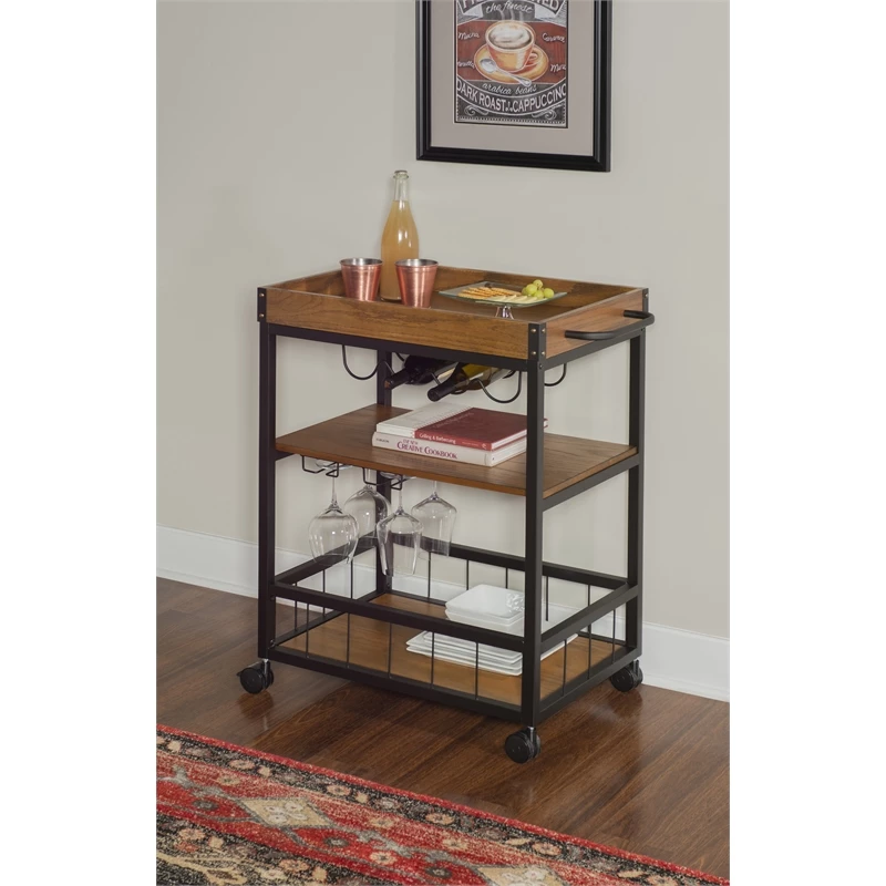 Promo π Linon Austin Metal And Wood Bar Cart In Brown π 11 Promo π Linon Austin Metal And Wood Bar Cart In Brown π - Image 11
