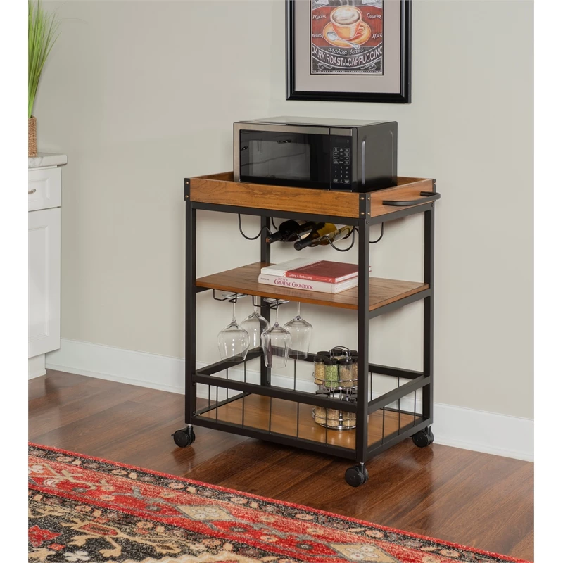 Promo π Linon Austin Metal And Wood Bar Cart In Brown π 9 Promo π Linon Austin Metal And Wood Bar Cart In Brown π - Image 9