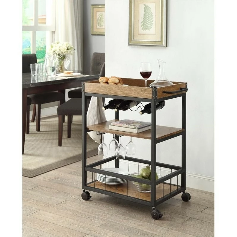 Promo π Linon Austin Metal And Wood Bar Cart In Brown π 2 Promo π Linon Austin Metal And Wood Bar Cart In Brown π - Image 2